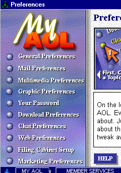 AOL preferences